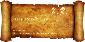 Kunz Rozália névjegykártya