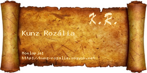 Kunz Rozália névjegykártya